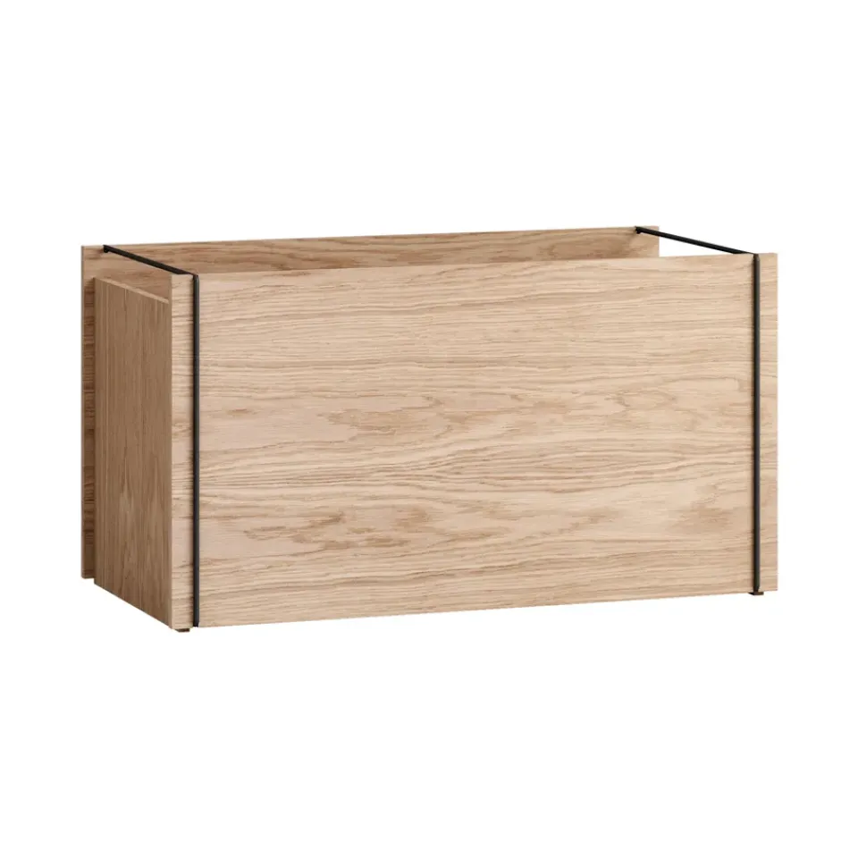 Clearance MOEBE Caja de almacenaje de roble 33x60 cm, Wood, black MarrónNegro
