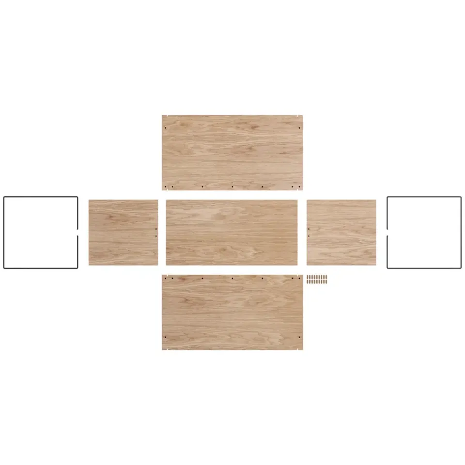 Clearance MOEBE Caja de almacenaje de roble 33x60 cm, Wood, black MarrónNegro