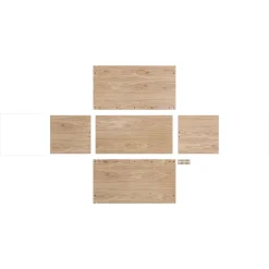 Discount MOEBE Caja de almacenaje de roble 33x60 cm, Wood, white MarrónBlanco