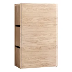 Discount MOEBE Caja de almacenaje de roble 33x60 cm, Wood, white MarrónBlanco