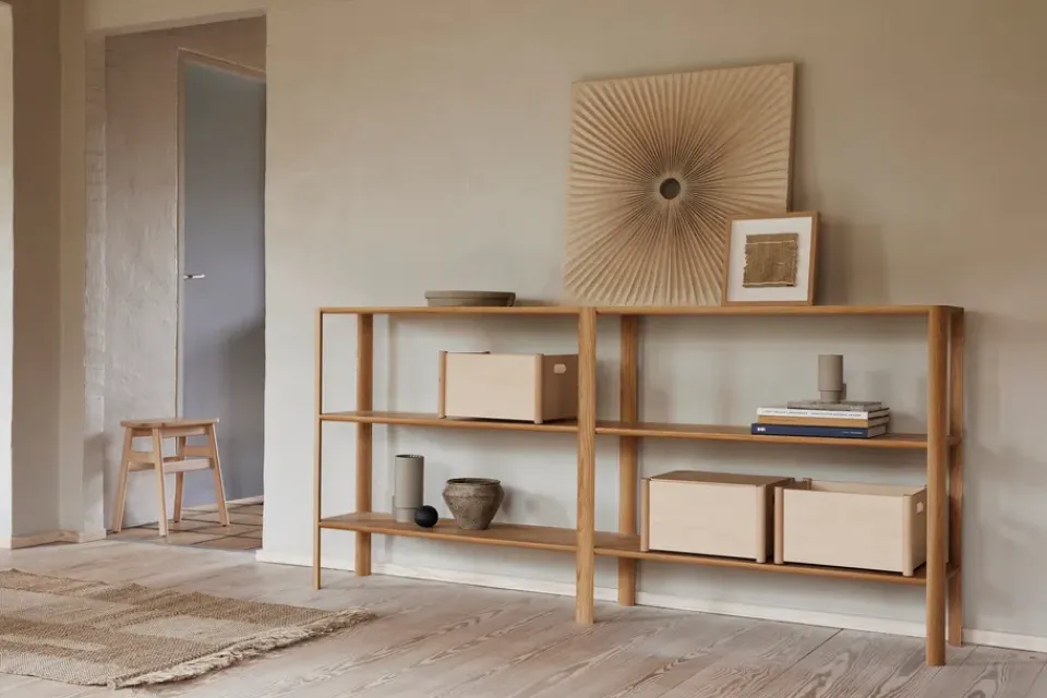 Outlet Form & Refine Caja de almacenaje Pillar M, Haya Beige