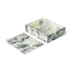 New Ferm Living Caja de almacenamiento Mist 15x20 cm, Emerald-off white Gris
