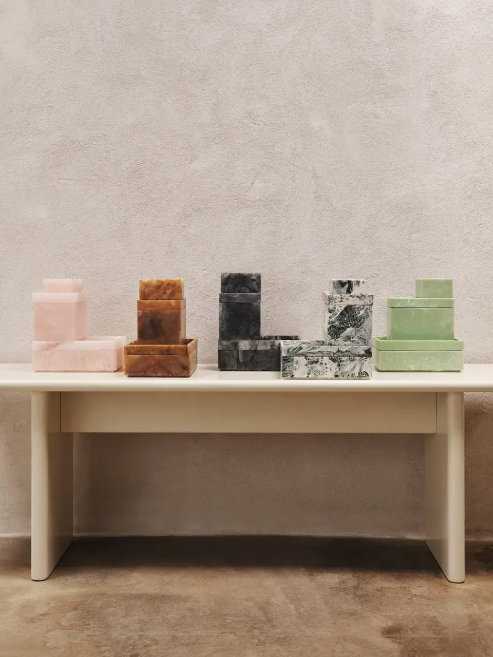 Clearance Ferm Living Caja de almacenamiento Mist 7,5x10 cm, Emerald-off white Gris