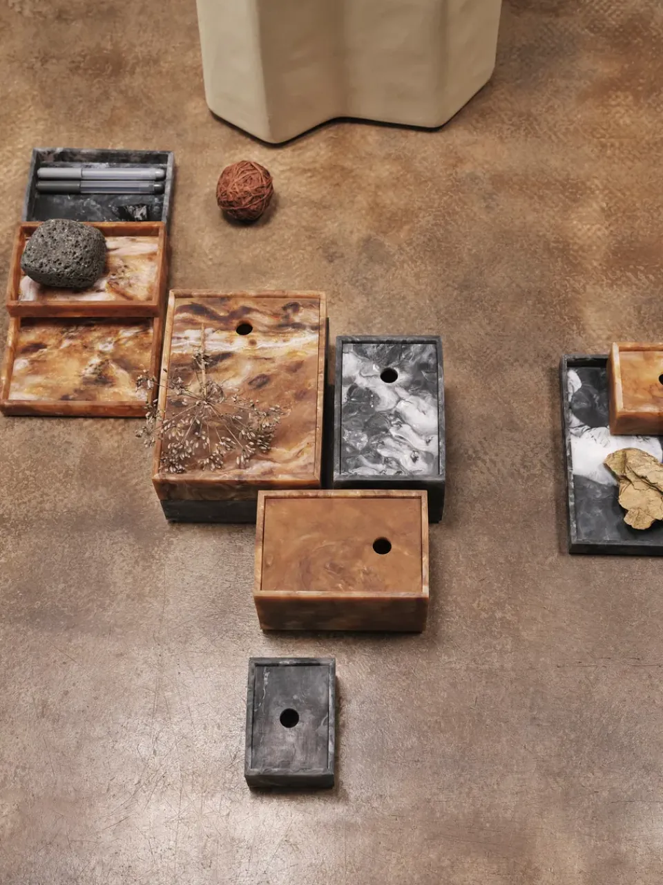 Discount Ferm Living Caja de almacenamiento Mist 10x15 cm, Charcoal Gris