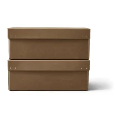 New Form & Refine Caja de almacenamiento Ordinary, 2-pack, Brown Marrón