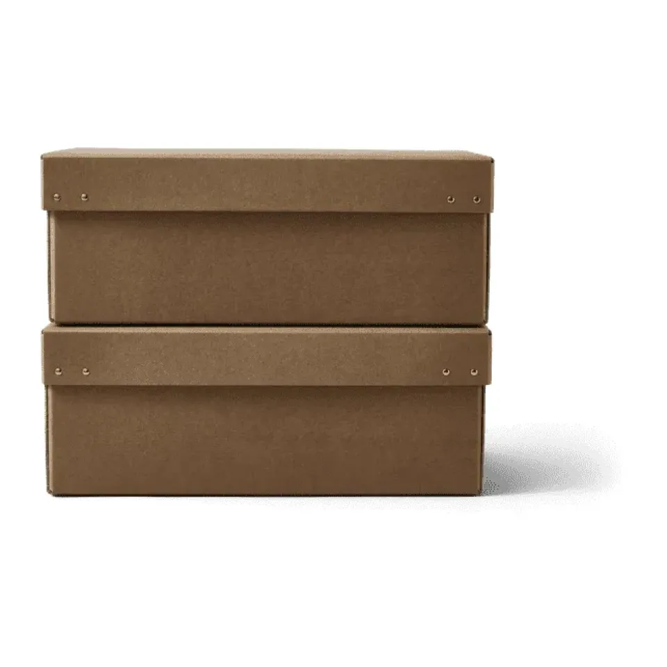 New Form & Refine Caja de almacenamiento Ordinary, 2-pack, Brown Marrón