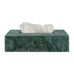 New Mette Ditmer Caja de pañuelos Marble 14x25,5 cm, Dark forest Verde
