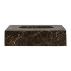 Clearance Mette Ditmer Caja de pañuelos Marble 14x25,5 cm, Marrón