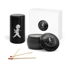 Sale Solstickan Design Caja de regalo Solstickan con vela aromática + bote con cerillas, -vela perfumada de madera de cedro Negro