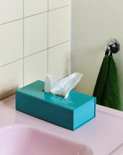 Discount HAY Caja para pañuelos Colour Storage 24,5x13 cm, Ocean blue Azul