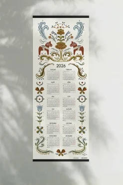 Discount Almedahls Calendario Dalahäst 2026, 35 x 90 cm Blanco