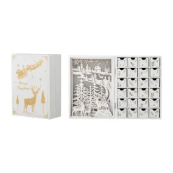 Discount Bloomingville Calendario de adviento Elimar luminoso, Blanco