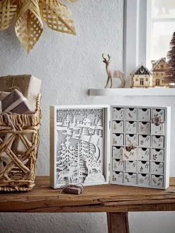 Discount Bloomingville Calendario de adviento Elimar luminoso, Blanco