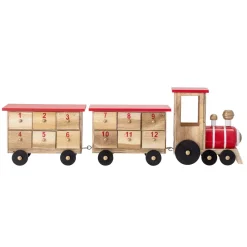 Clearance Bloomingville Calendario de navidad Paulownia tren, Multi Rojo