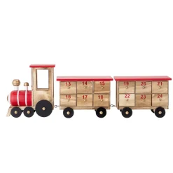 Clearance Bloomingville Calendario de navidad Paulownia tren, Multi Rojo