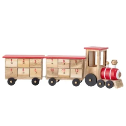 Clearance Bloomingville Calendario de navidad Paulownia tren, Multi Rojo
