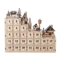 New Bloomingville Calendario de navidad Richie 33x38 cm, natural BeigeMarrón