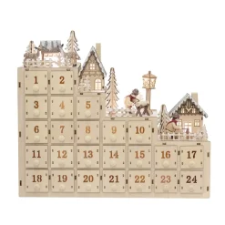 New Bloomingville Calendario de navidad Richie 33x38 cm, natural BeigeMarrón