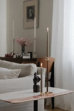 Clearance Hilke Collection Candelabro Basso bajo, latón macizo Color dorado