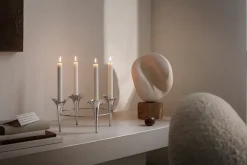 Discount Georg Jensen Candelabro Bloom Ø28 cm, Acero inoxidable Plateado