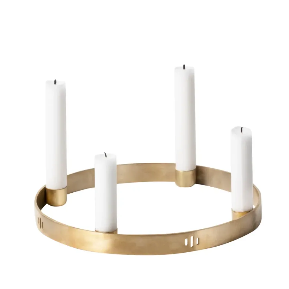 Online Ferm Living Candelabro Circle latón, pequeño Color dorado