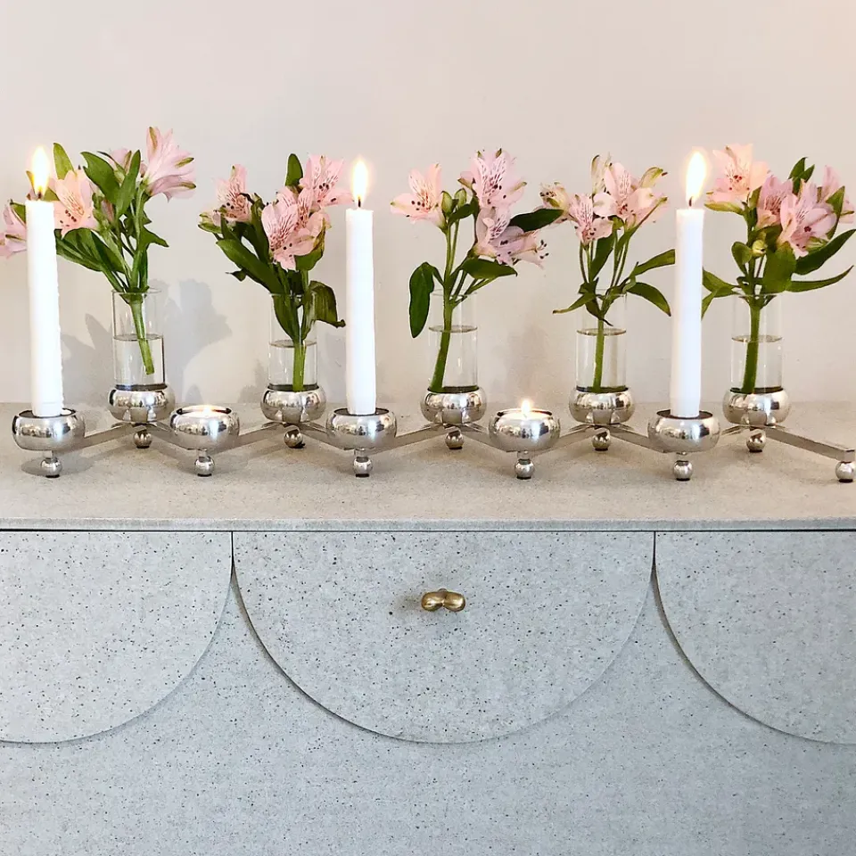 Clearance KLONG Candelabro Constella grande, aluminio Plateado