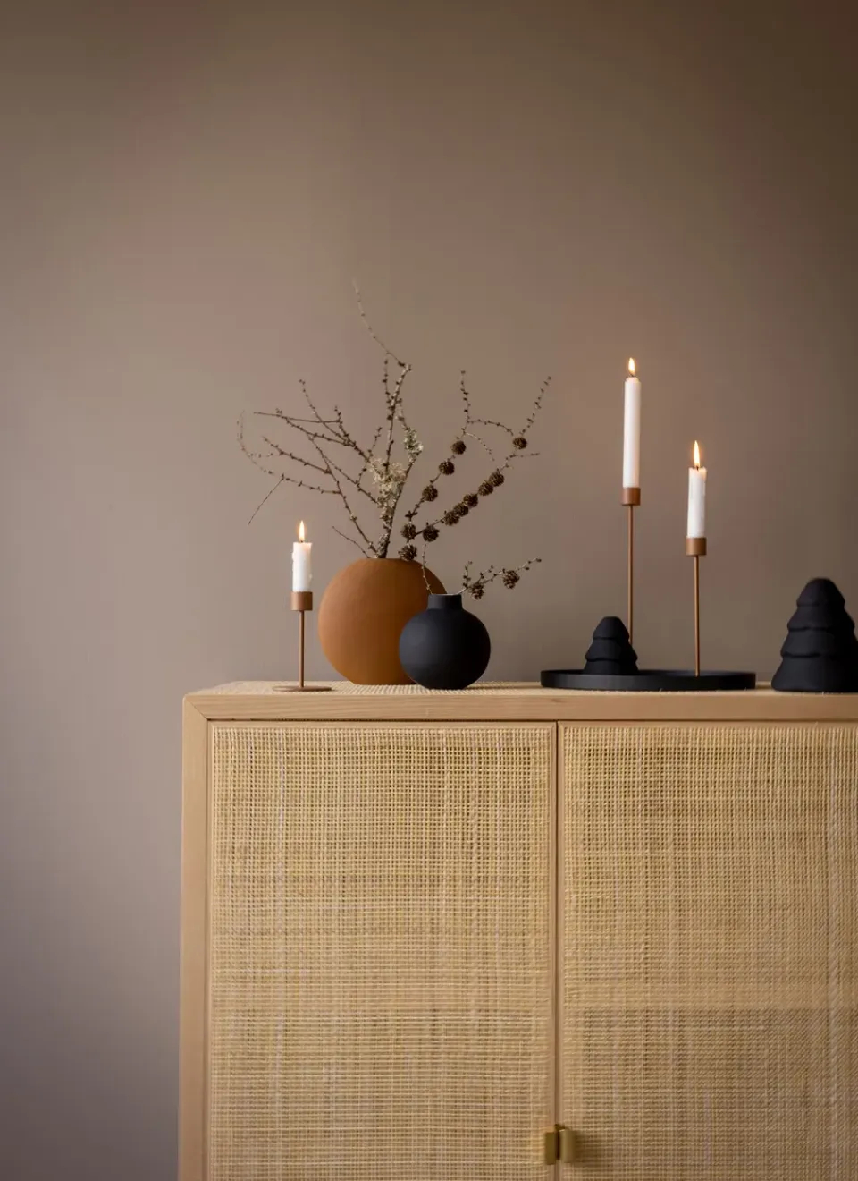 Best Cooee Design Candelabro Cooee 21 cm, Coconut Marrón