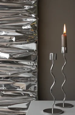 Sale Cooee Design Candelabro Curved 23 cm, Acero inoxidable Plateado