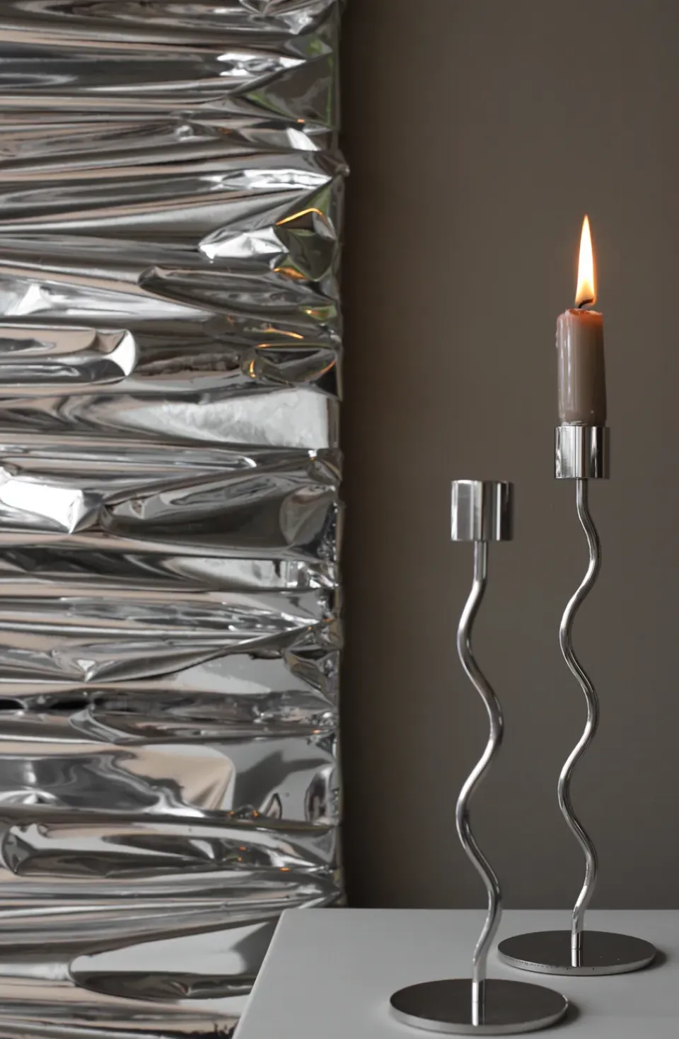 Sale Cooee Design Candelabro Curved 23 cm, Acero inoxidable Plateado