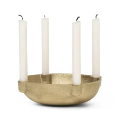 Outlet Ferm Living Candelabro de Adviento Bowl latón, Brass Color dorado