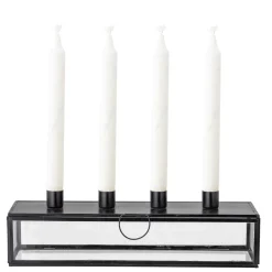 New Bloomingville Candelabro de adviento Pelo 34 cm, negro-transparente NegroTransparente