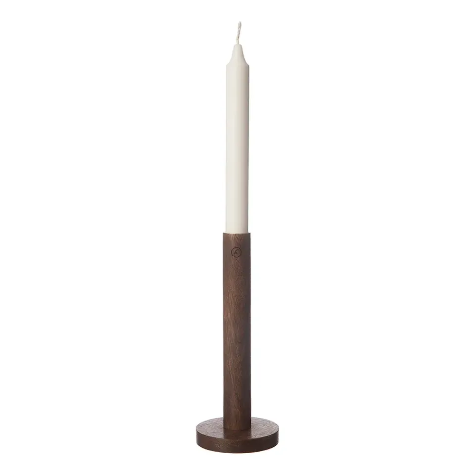 Hot ERNST Candelabro de madera 20 cm, oscuro Marrón
