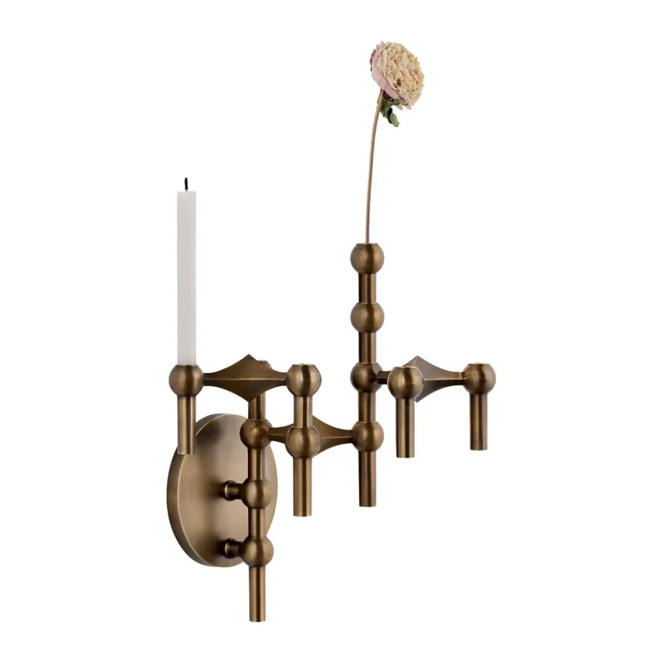 Outlet STOFF Candelabro de pared Nagel, Bronzed brass Marrón