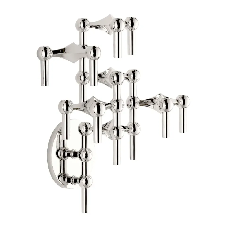 Online STOFF Candelabro de pared Nagel, Chrome Plateado