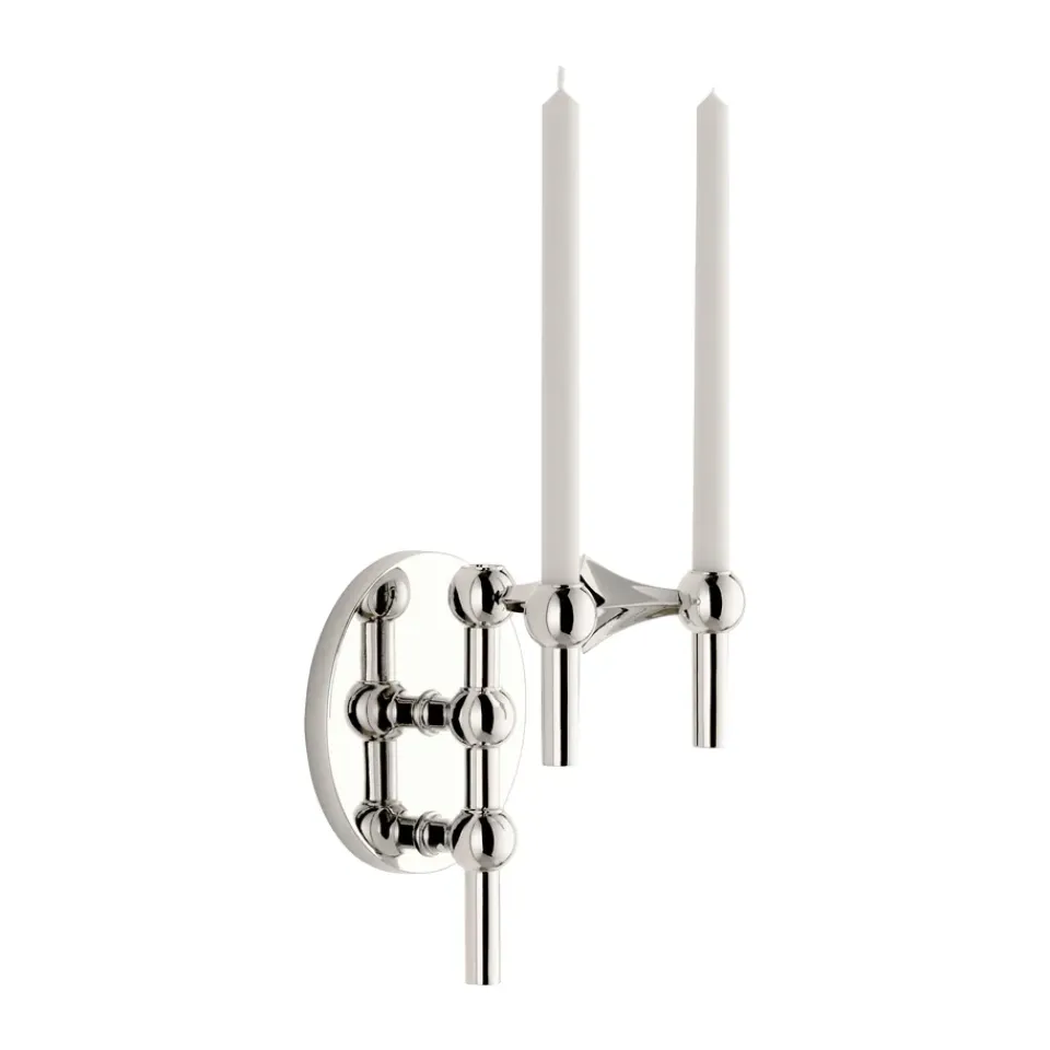 Online STOFF Candelabro de pared Nagel, Chrome Plateado