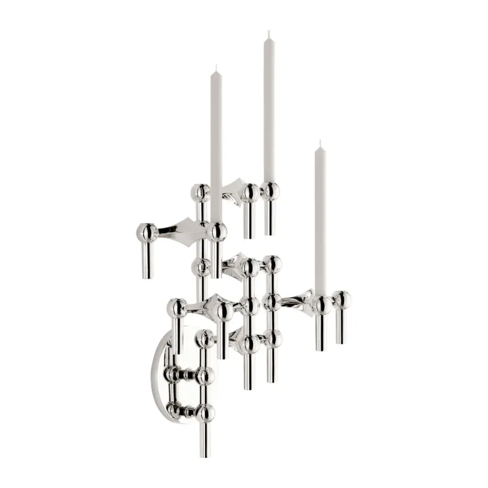Online STOFF Candelabro de pared Nagel, Chrome Plateado