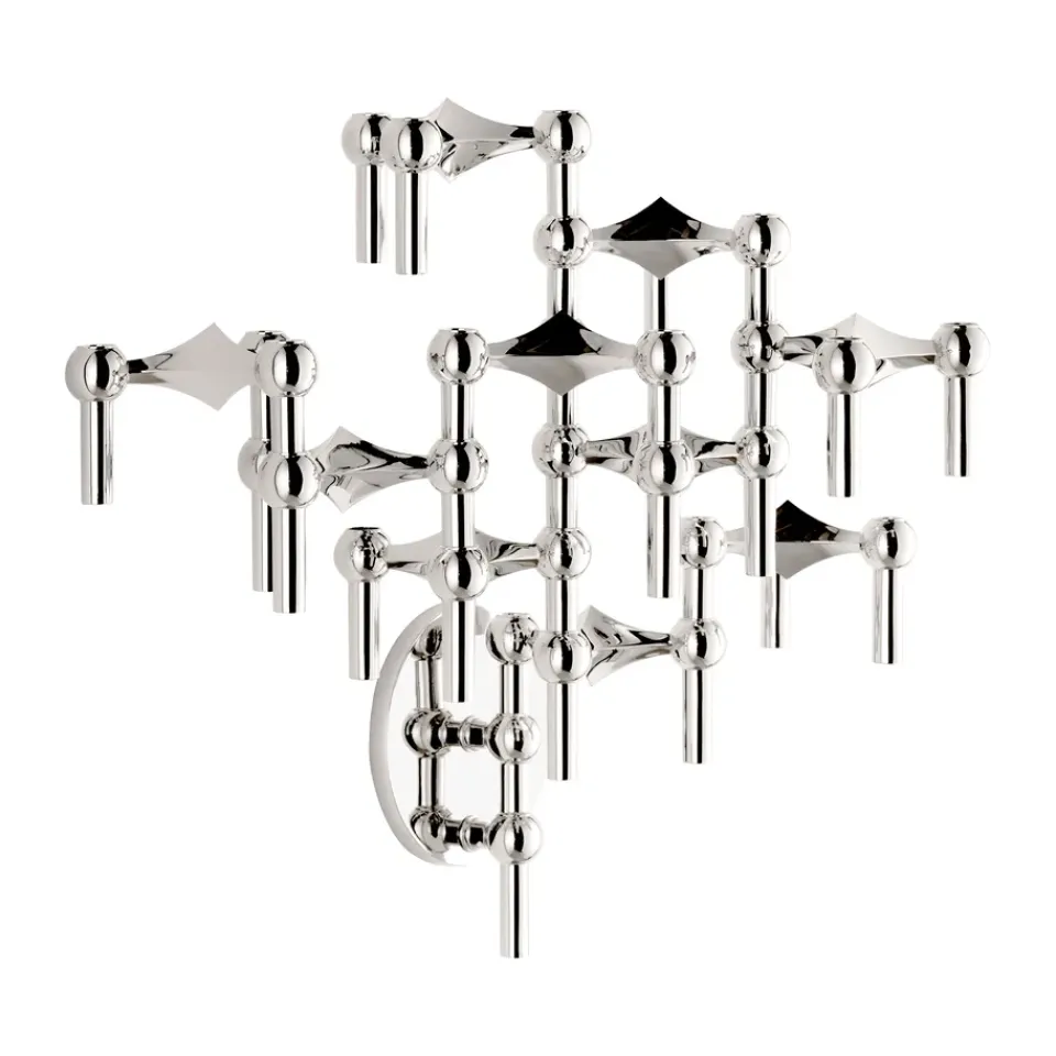 Online STOFF Candelabro de pared Nagel, Chrome Plateado