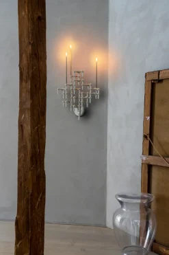 Online STOFF Candelabro de pared Nagel, Chrome Plateado