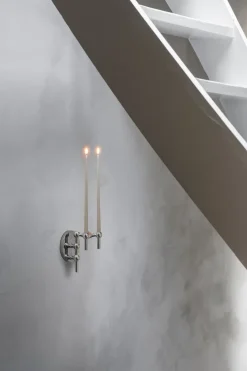 Online STOFF Candelabro de pared Nagel, Chrome Plateado