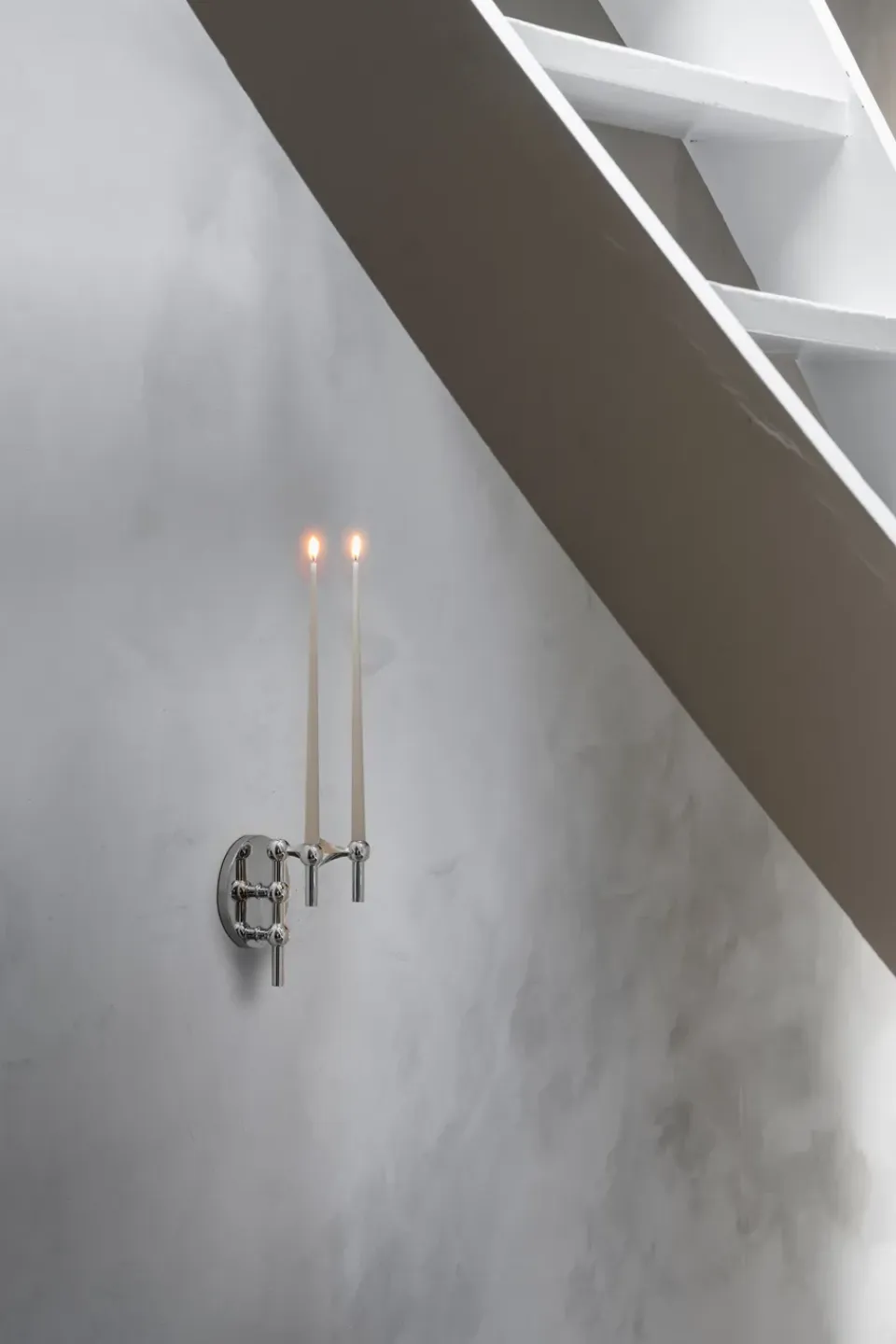 Online STOFF Candelabro de pared Nagel, Chrome Plateado