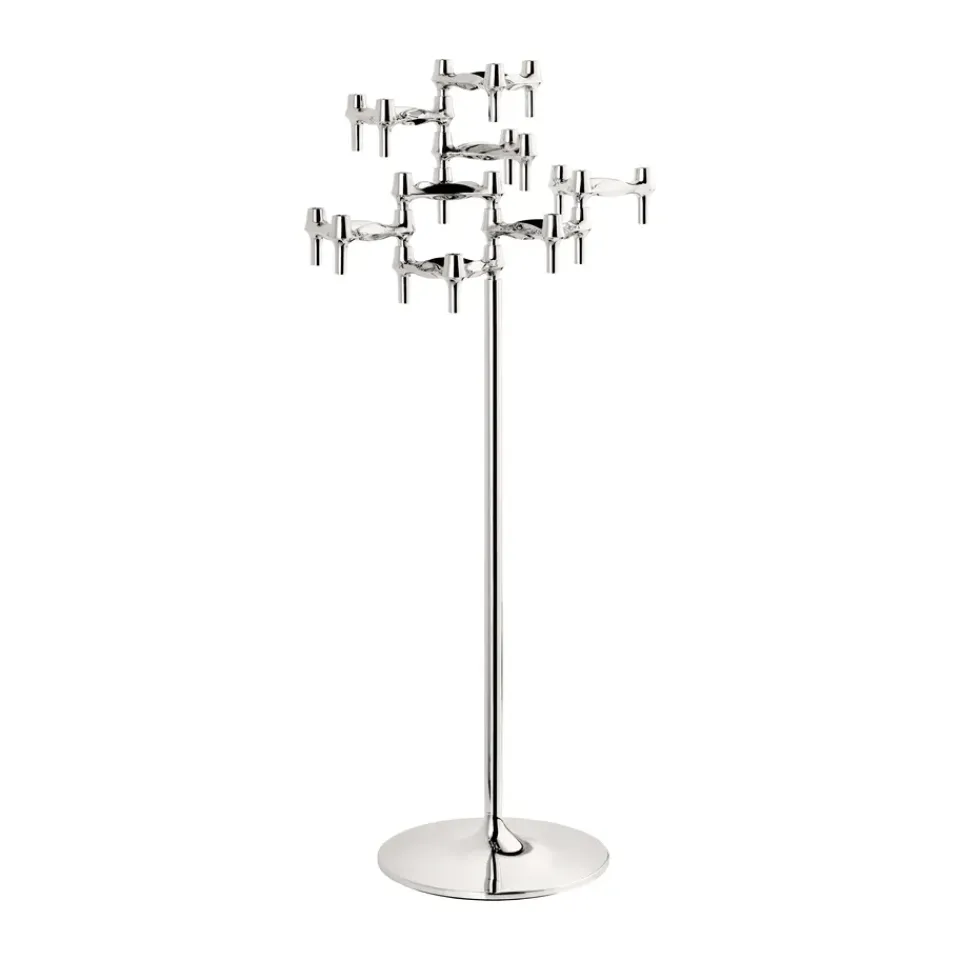 Discount STOFF Candelabro de pie Nagel 70 cm, Chrome Plateado
