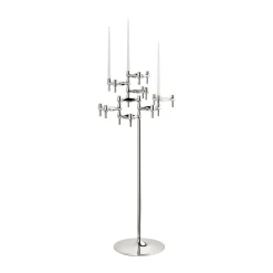 Discount STOFF Candelabro de pie Nagel 70 cm, Chrome Plateado