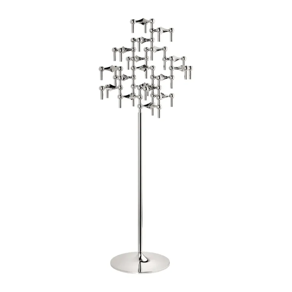 Discount STOFF Candelabro de pie Nagel 70 cm, Chrome Plateado