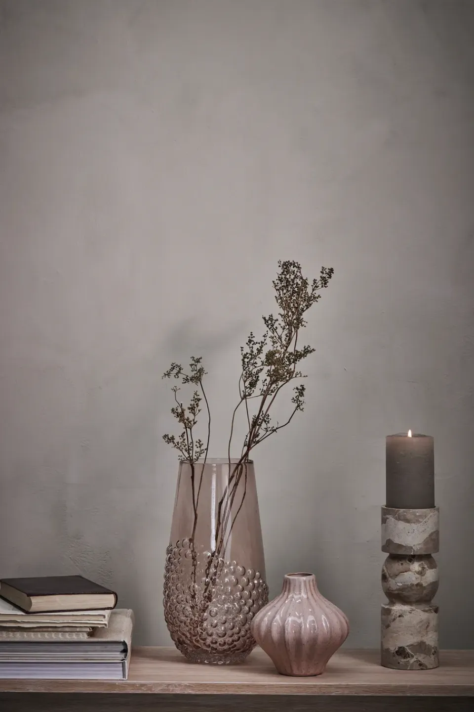 Clearance Lene Bjerre Candelabro Ellia 30 cm, Linen Beige