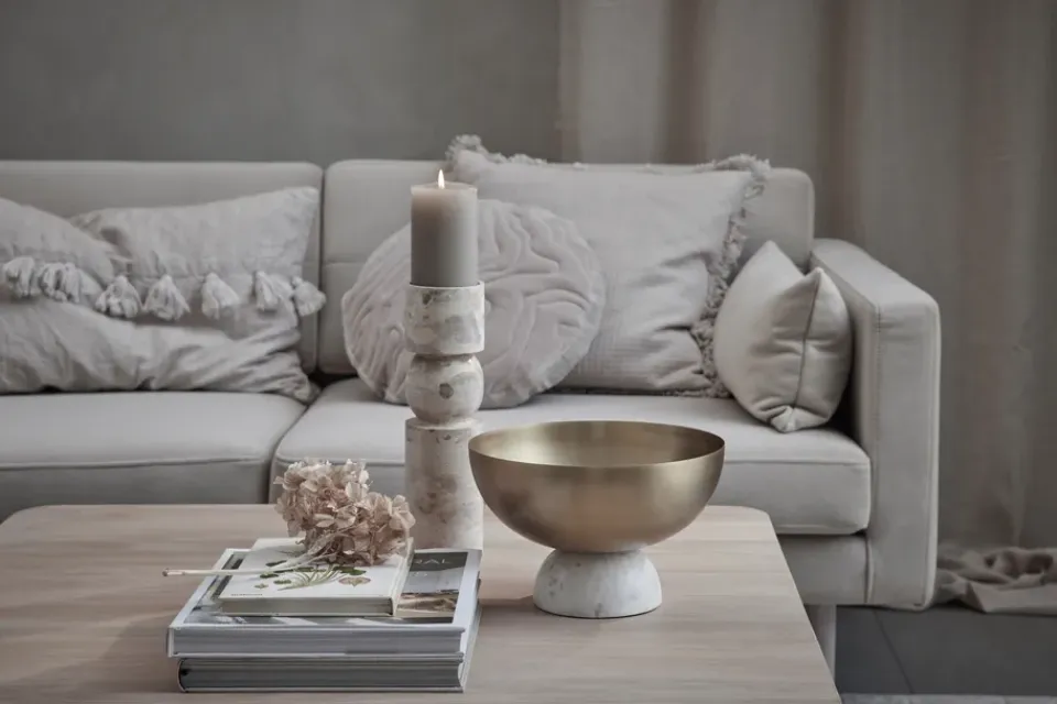 Clearance Lene Bjerre Candelabro Ellia 30 cm, Linen Beige