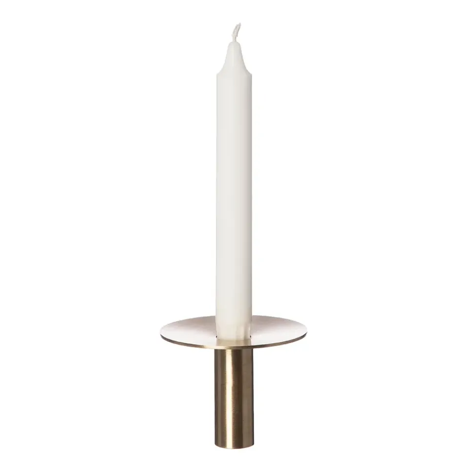 Outlet ERNST Candelabro latón cepillado Ø9,2 cm, 7 cm Color dorado