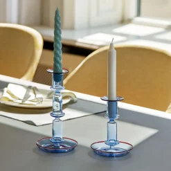 Hot HAY Candelabro Flare tall, Light blue-red Azul