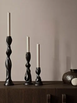 Sale Ferm Living Candelabro Gale 13 cm, Blackened Aluminium Negro