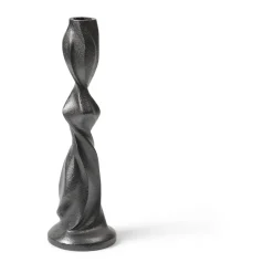 New Ferm Living Candelabro Gale 25 cm, Blackened Aluminium Negro