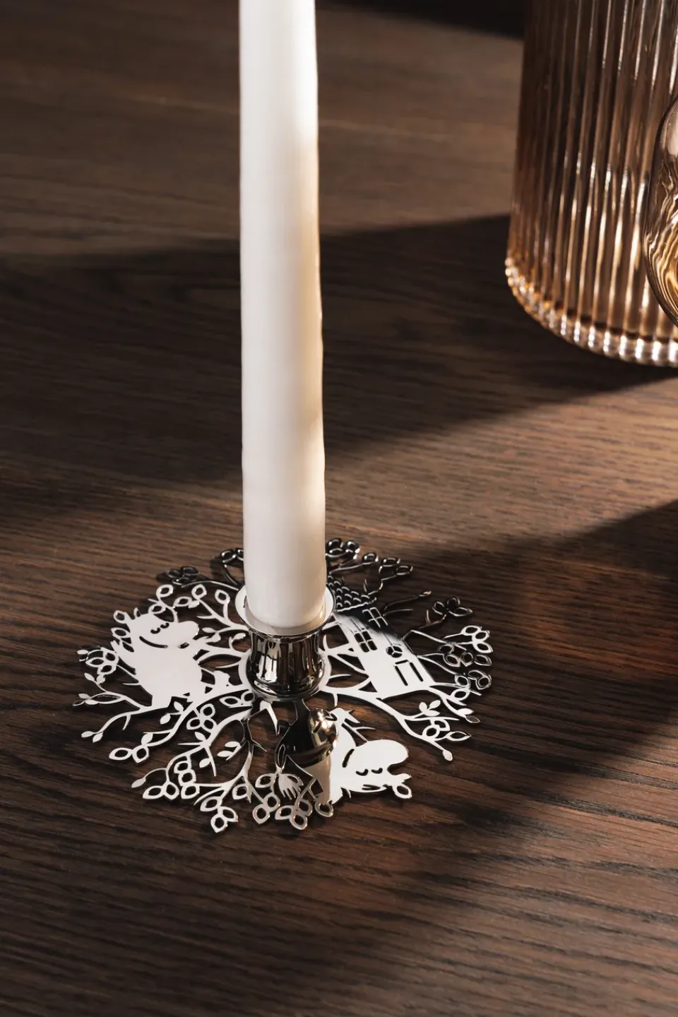 Sale Hilke Collection Candelabro Hilke X Mumin No.1, Latón niquelado Plateado